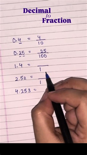 How to convert decimals to fractions |Converting decimal to fraction #decimal #decimals #shorts