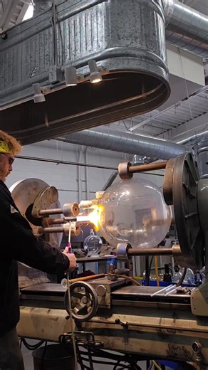 2.5K views · 54 reactions | Behind the scenes of a scientific glass shop putting a new neck on this 50 L flask. Fix it  | Sno Glass | Facebook