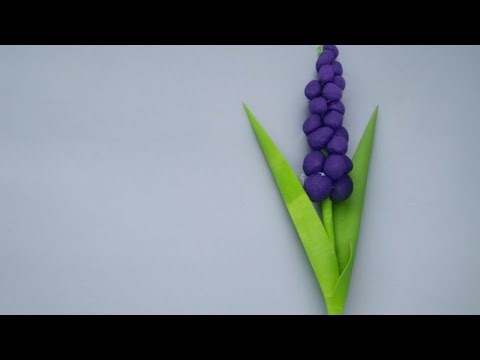 Easy Paper & Clay Flower Craft | Beautiful DIY Grape Hyacinth Flower | Asha Craft & Art