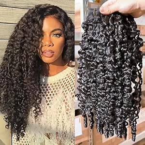 YMS 3C4A Burmese Curly Human Hair Bundles 24 Inch 1 Curly Bundles Human Hair Unprocessed Burmese Raw Hair Extension Real Human Hair 16A Natural Color Real Hair Weft Extensions with Spiral Curly End