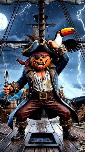 Sketch to Seawolf: Pirate RISES in 8 Seconds! Pumpkin Transformation 🏴‍☠️🎃