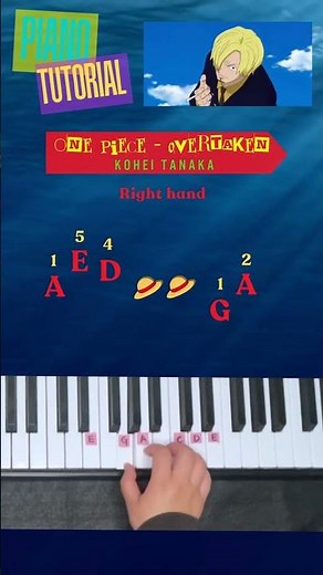 Anyone Can Play One piece - Overtaken on Piano! #learnpiano #pianotutorial #easypiano