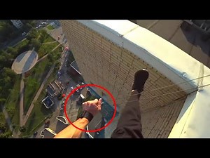 Guy Falling Off Building Caught On Camera