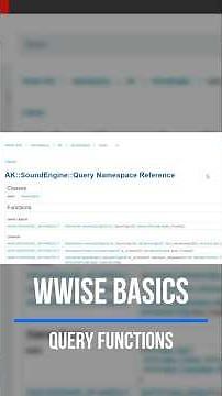 [Shorts] Wwise | The Ak Query Namespace #tutorial #wwise #audio #sound #gamedev