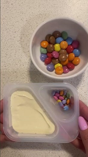 Smarties Vanilla Flavour Yogurt with Mini Smarties | Filling platter|Asmr