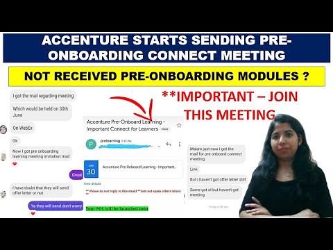 Accenture Pre Onboarding Learning Connect Meeting | Accenture Latest Update