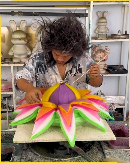 196K views · 911 reactions | Artist Creates Stunning Powder Lotus Design. #PowderArt #CreativeDesign | Fun club | Facebook