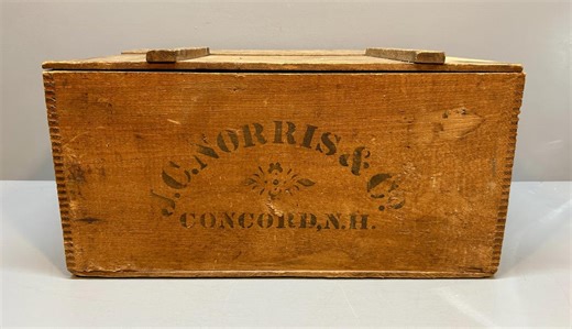 Wooden Crate, Primitive Crate, Farmhouse Storage Box, Country Kitchen Storage, J C Norris & Co., Concord New Hampshire, Bathroom Storage - Etsy