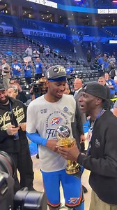 1M views · 10K reactions | "You actin' like it's yours."  Shai Gilgeous-Alexander and his dad with the WCF MVP trophy  | NBA on ESPN | Facebook