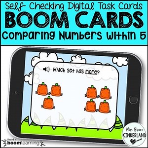 Comparing Numbers- Greater Than, Less Than #0-5 Boom Cards, Digital Task Cards