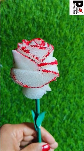 Flower Making With White Foam Sheet