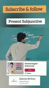 Present Subjunctive| Advanced Grammar|