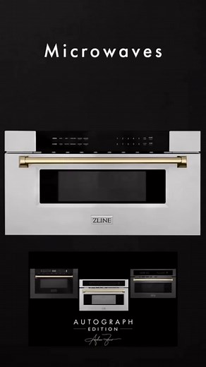 💥 Introducing, ZLINEs Autograph Edition Microwaves 💥 Upgrade your kitchen game with our new ZLINE Autograph Edition Microwaves! Available in Traditional and Black Stainless Steel with stunning Polished Gold, Champagne Bronze, and Matte Black accents, these microwaves are a statement piece you won’t want to miss. Get yours now and elevate your cooking experience with Kitchly. #kitchly #kitchendesign #zlineappliances