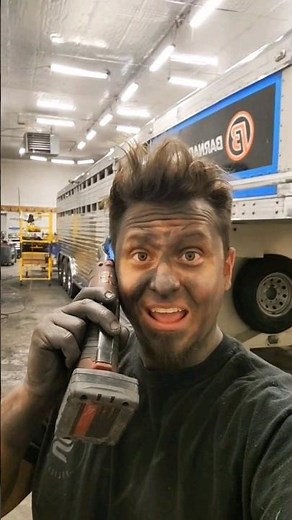 what a project! polished cattle trailer!