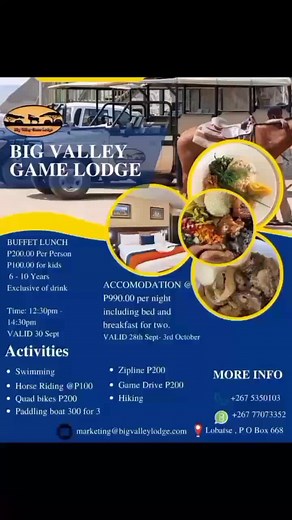 Escape to Big Valley Game Lodge for Independence Special