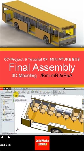 7- SolidWorks| Bus |:Final Assembly #3d #solidworks #tutorial #cad #drawing #engineering #automobile