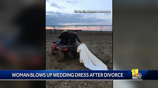1.1K views · 31 reactions | OUT WITH A BANG! WATCH this woman blow up her wedding dress...she just finalized her divorce. | Ashley Hinson WBAL | Facebook