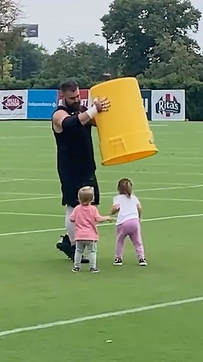 #NFL Training Camp is around the corner, and we can’t wait for more sweet moments like these. ❤️ @jason.kelce 🎥: @johnclarknbc | NBC Sports