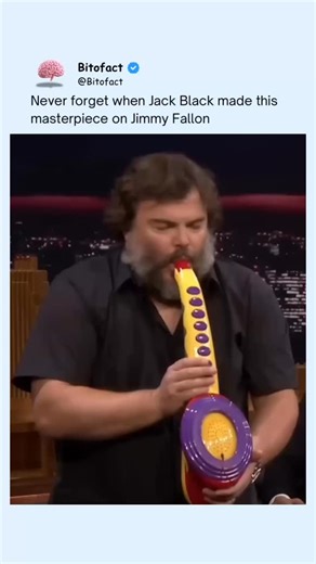 Bitofact | Educational Facts and Videos on Instagram: "Jack Black once turned a casual Jimmy Fallon appearance into a viral music moment by improvising a full song on the spot. Instead of a scripted performance, he used random audience suggestions and made up lyrics in real time, turning it into a comedy-music mashup that spread across YouTube and TikTok. What made it blow up wasn’t just the humor, it was how rare it is to see a Hollywood actor pull off real musical timing, vocal control, and co