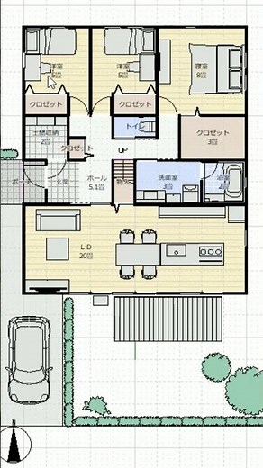 平屋間取り 30坪 3ldk