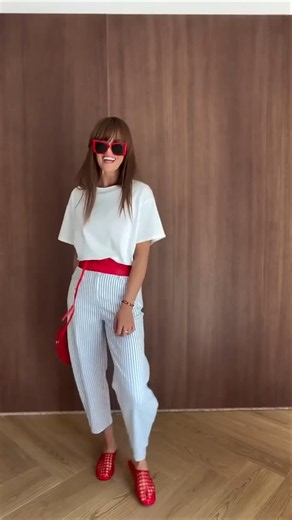 White Pinstripe or White Bermuda — Breton Stripes, Red and White: This Is the Equation #outfitideas