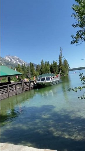 Scenic Views at Jenny Lake: Mountains, Boats, and a Crystal-Clear Lake#JennyLake