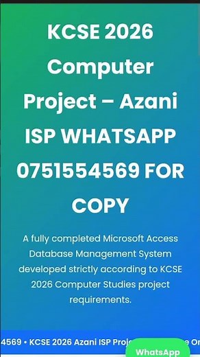 azani internet service provider kcse computer project 2026
