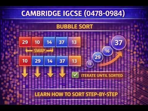 CAMBRIDGE IGCSE (0478/0984) Bubble sort