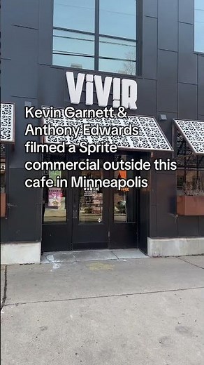 Kevin Garnett & Anthony Edwards filmed a Sprite commercial outside this cafe in Minneapolis