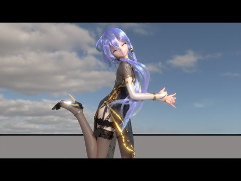 【MMD】realistic hair rendering and cloth simulation (deep blue town)