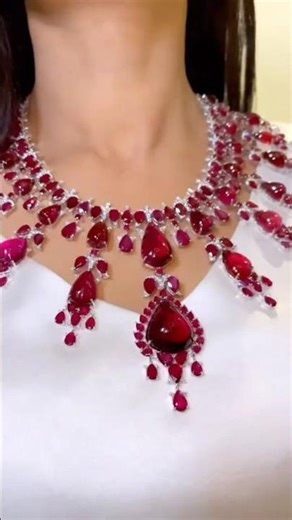 Red Ruby Necklace Jewellery Design #short #ytshorts #shortsfeed #jewellery #gemstonejewellerydesign