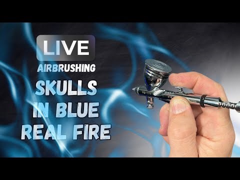 Learn How To Airbrush A Skull Within Blue Real Fire
