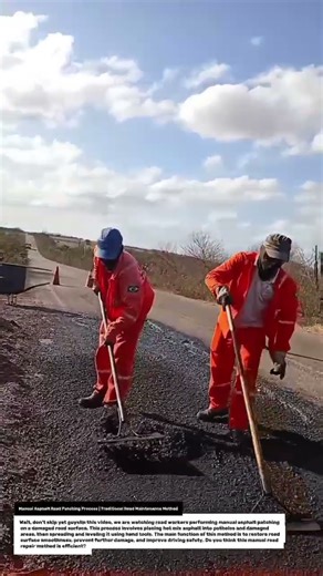 Manual Asphalt Road Patching Process | Traditional Road Maintenance Method.