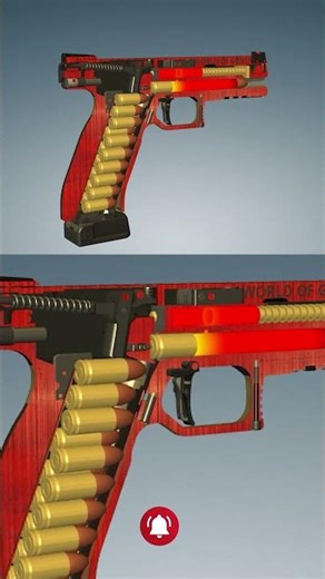 Alien Pistol Mechanism | 3D Slow-Motion Closeup