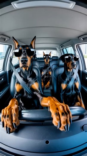 Doberman Squad Caught Driving Through the City |You Won’t Believe This! #doberman #dog #dogs #funny