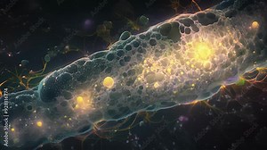 Magnified view of the synaptic cleft displaying the minute gap junctions and junctional proteins that help maintain its structure.
