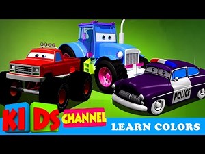 Learn Colors With Cars and Trucks | Street Vehicles In Cargo | Cars Colors Videos For Kids