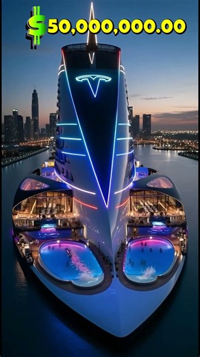Tesla Cruise Ship: The $50 Million Floating City of the Future #shorts #millionaire #tesla #money