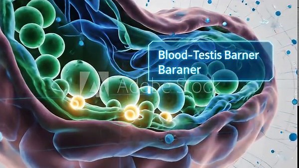 Microscopic view of Sertoli cells and the blood-testis barrier in the testis