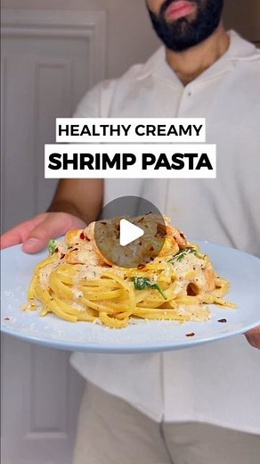 Jalal on Instagram: "Healthy Creamy Shrimp Pasta! Only 490 calories per serving with 55g of protein / 45g carbs / 10g fat (total 2 servings) This is a perfect example that you can eat delicious creamy pasta for weight loss, it’s so simple to make, tastes incredible and packed with protein🤌🏽 Shrimp: • 400g shrimp (fresh or frozen) • 4 garlic cloves minced • 1 tbsp Italian herbs • 1 tsp paprika • 1 tsp salt & pepper • 1/2 tsp chilli flakes • 1/2 lemond juice - Cook in olive oil or cooking spray 