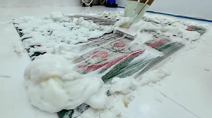 Foam Wash Reveals Hidden Carpet Colors