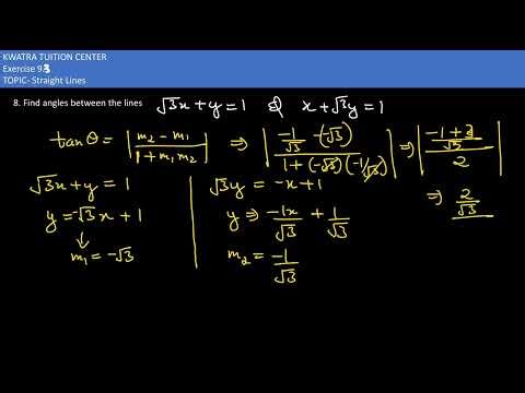8. Find angles between the lines