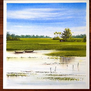 Simple realistic oil pastel drawing | Morning Drizzle