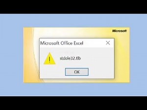MS Excel stdole32.tlb Opening problem solution.