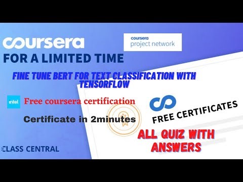 Fine Tune BERT for Text Classification with TensorFlow,All Quiz Answers.#coursera #excel #answers