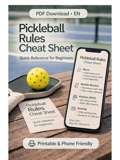 Pickleball Rules Cheat Sheet – Printable Pickleball Rules PDF for Beginners | Quick Reference Guide | Pickleball Cheat Sheet - Etsy UK