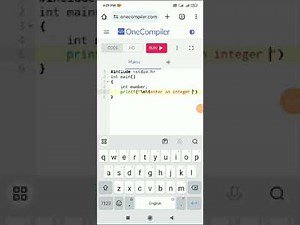 how to use onecompiler on mobile to edit run c program