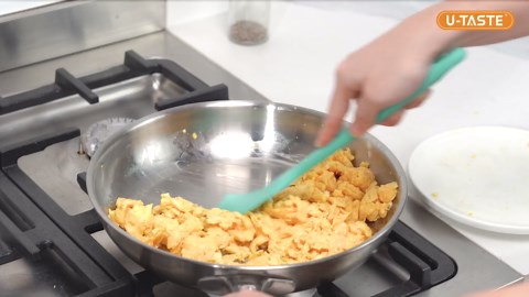 U-Taste Heat Resistant Silicone Spatula - 600ºF Hot-Proof Food Grade Kitchen Baking Bowl Scraper, Flexible and Sturdy Rubber Cooking Utensil for Mixing Scraping in NonStick Cookware (4 Pcs, Colorful)