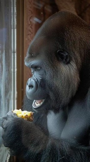 ASMR Gorilla Eating Pineapple 🍍 | Satisfying Fruit Crunch & Mukbang