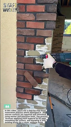 Satisfying Brick Restoration 🔥 Watch This Wall Transform in Minutes!
